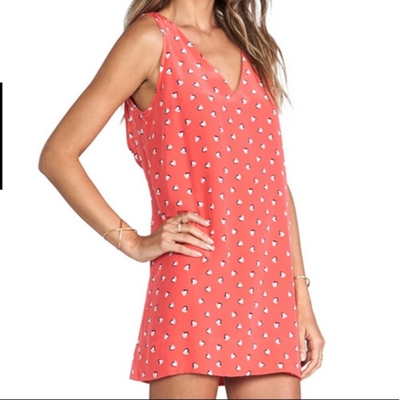 Anthropologie Yumi Kim Silk Heart Print Mini Dress - Picture 2 of 16
